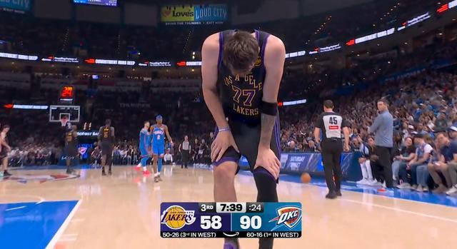 湖人惨败雷霆东契奇伤退季后赛前景悬